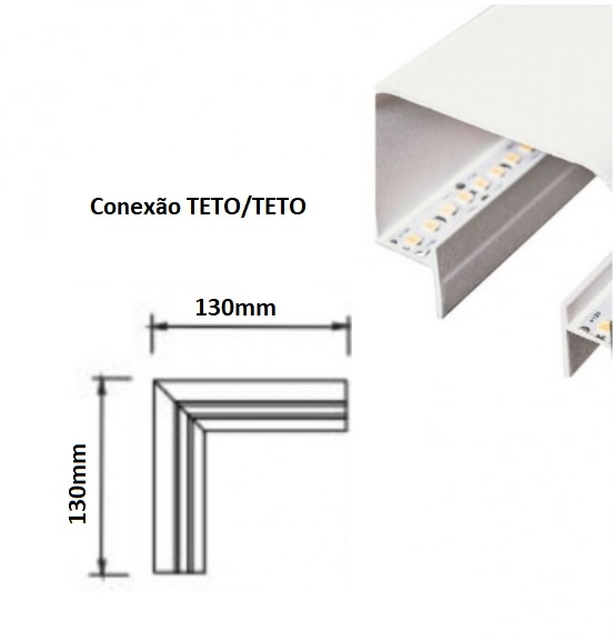 Perfil Embutir Itamonte No Frame Conexão Teto/Parede 60x50x130mm PF-6050/TP