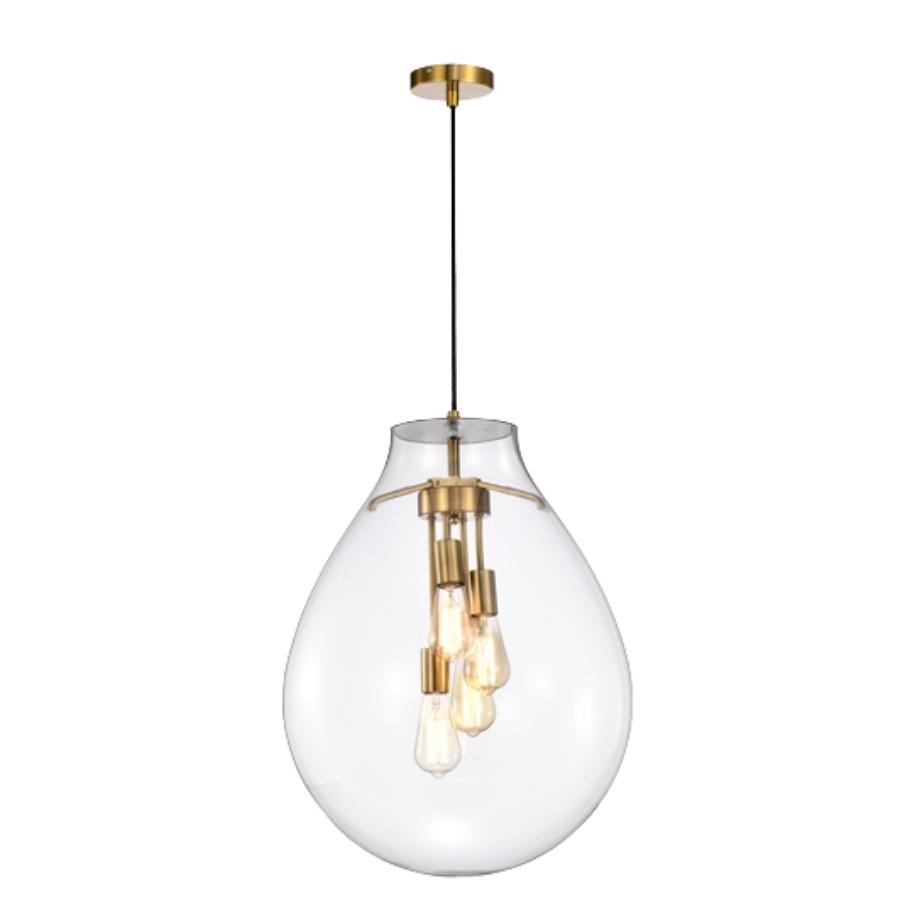 Pendente Skylight Tommy Transparente e Dourado 4L E27 Ø480x600mm SKY-3039TG