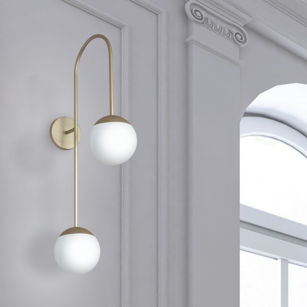 Arandela Itamonte UP G Alumínio e Vidro 2L G9 800x380mm Esfera Ø150mm 274