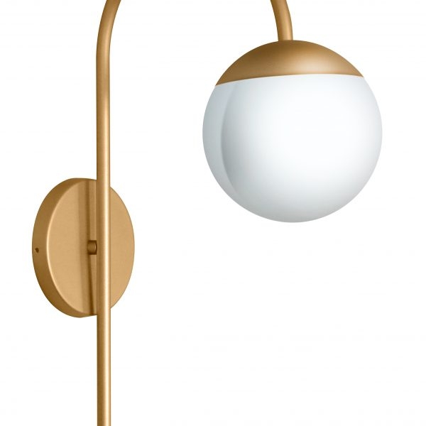 Arandela Itamonte UP P Alumínio e Vidro 1L G9 470x310mm Esfera Ø150mm 273