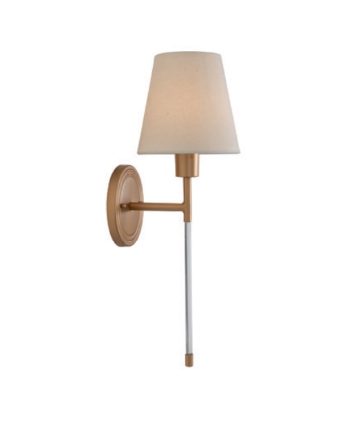Arandela Foco Metallo Volterra 1L E27 Metal e Tecido 160x183x519mm AR 130