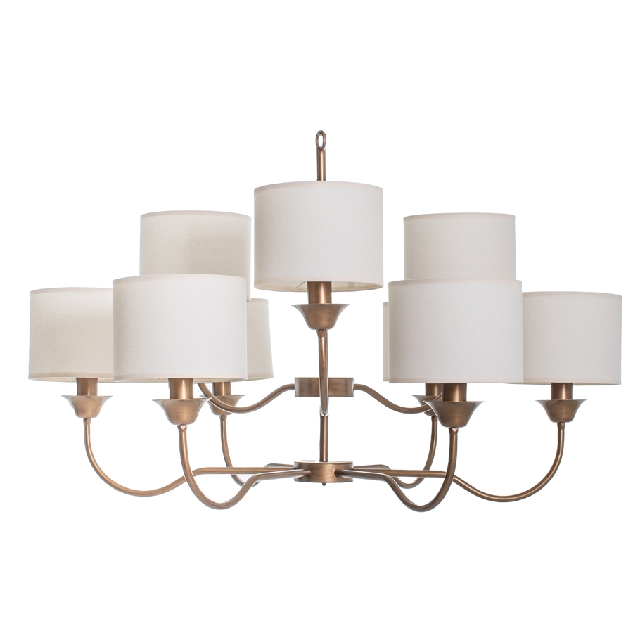 Lustre Foco Metallo Alba Cúpulas Tecido 9L E27 Ø1050x620mm LU 432/9