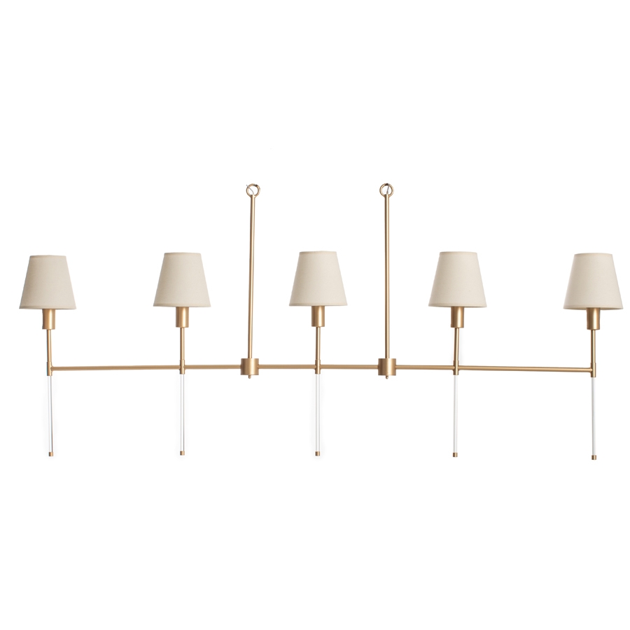 Pendente Foco Metallo Volterra Cúpula de Tecido 5L E27 1660x160x742mm PE 517