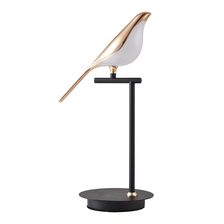 Abajur Nordecor Vogel 10 watts 3000K Preto e Dourado 460mm 2433