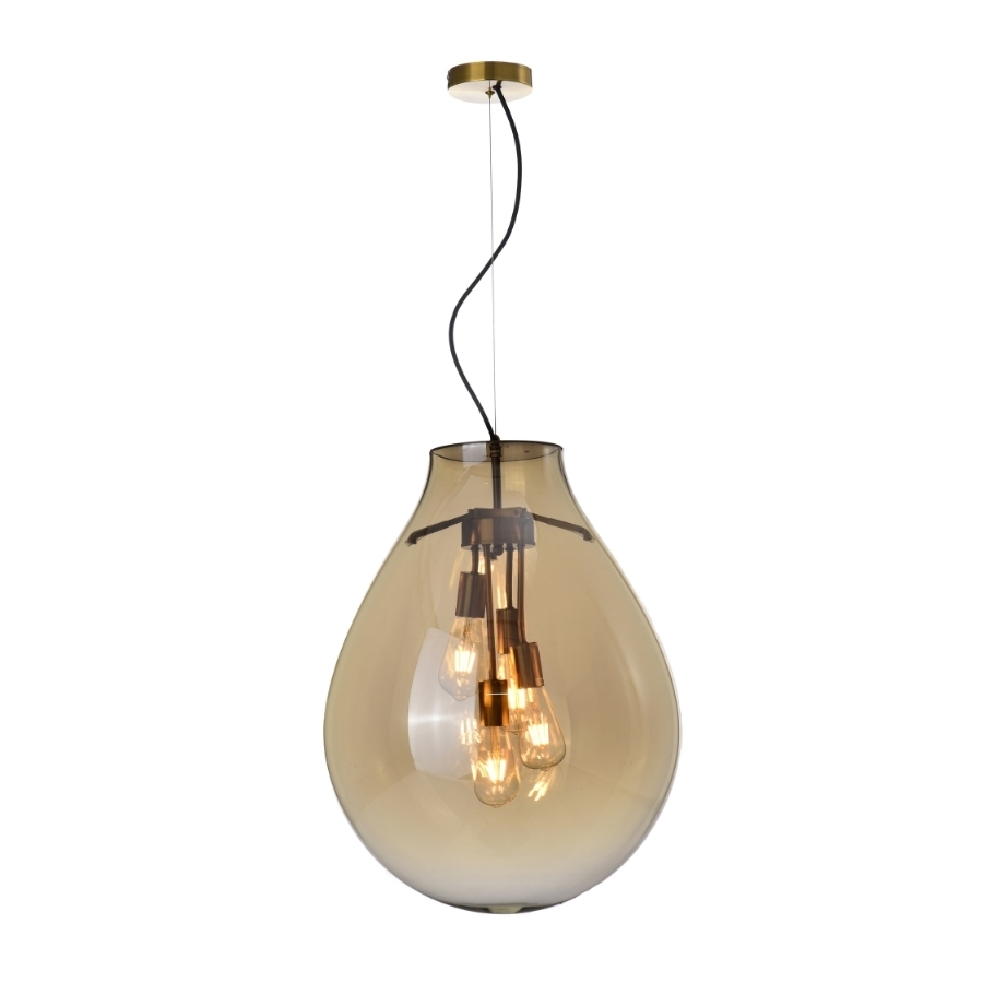 Pendente Skylight Tommy Bronze e Conhaque 4L E27 Ø480x600mm SKY-3039G
