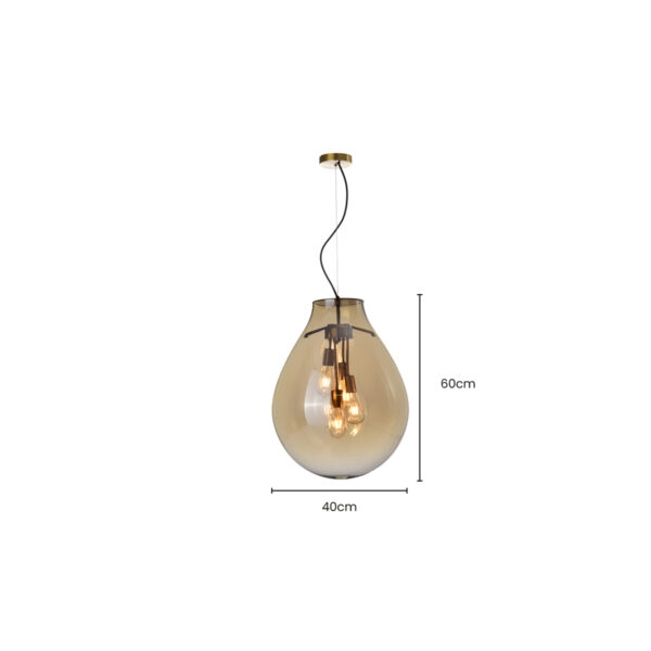Pendente Skylight Tommy Bronze e Conhaque 4L E27 Ø480x600mm SKY-3039G