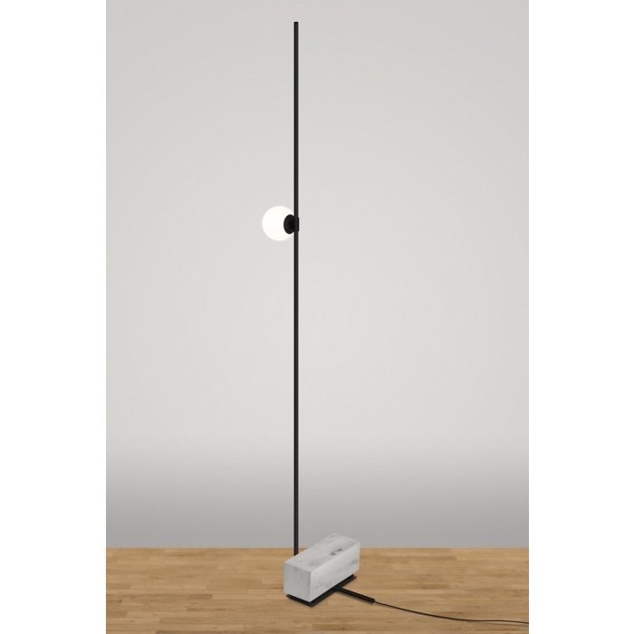 Coluna de Chão TKS Lani Marmore Globo Ø100mm 1L G9 265x410x1760mm 3006-MA