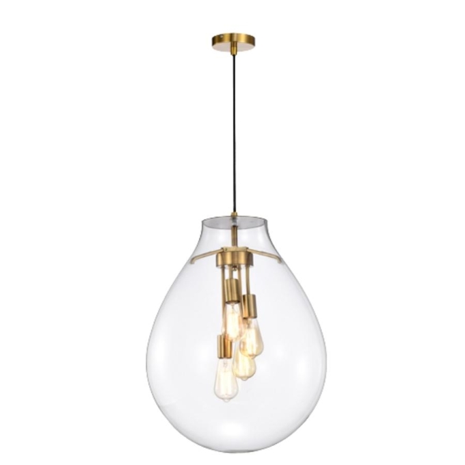 Pendente Skylight Tommy Transparente e Dourado 4L E27 Ø480x600mm SKY-3039TG