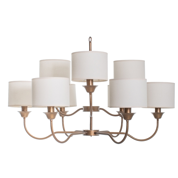 Lustre Foco Metallo Alba Cúpulas Tecido 9L E27 Ø1050x620mm LU 432/9