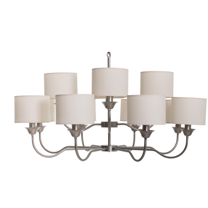 Lustre Foco Metallo Alba Cúpulas Tecido 12L E27 Ø1175x620mm LU 432/12