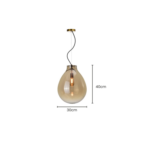 Pendente Skylight Tommy Bronze e Conhaque 1L E27 Ø300x400mm SKY-3039P