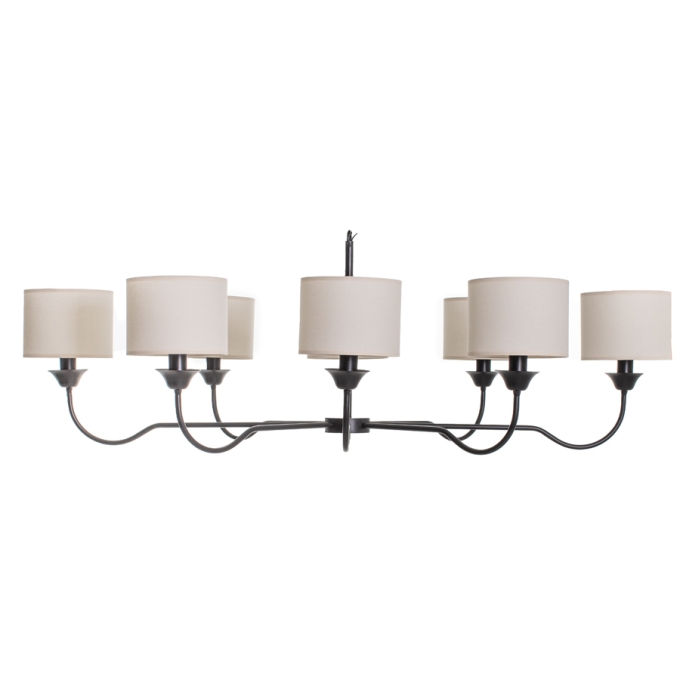 Lustre Foco Metallo Alba Alongado Cúpulas Tecido 8L E27 1450x875x485mm LU 431