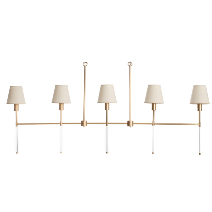 Pendente Foco Metallo Volterra Cúpula de Tecido 5L E27 1660x160x742mm PE 517