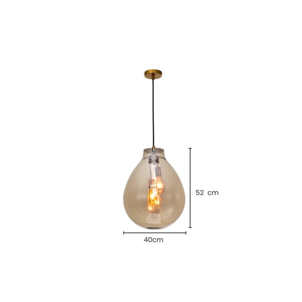 Pendente Skylight Tommy Bronze e Conhaque 2L E27 Ø400x520mm SKY-3039M