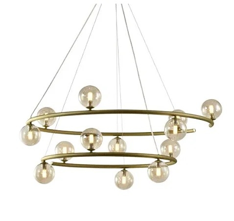 Pendente Starlux Grape Bronze e Globos Âmbar 13L G9 900x1250mm ZR114-AGD