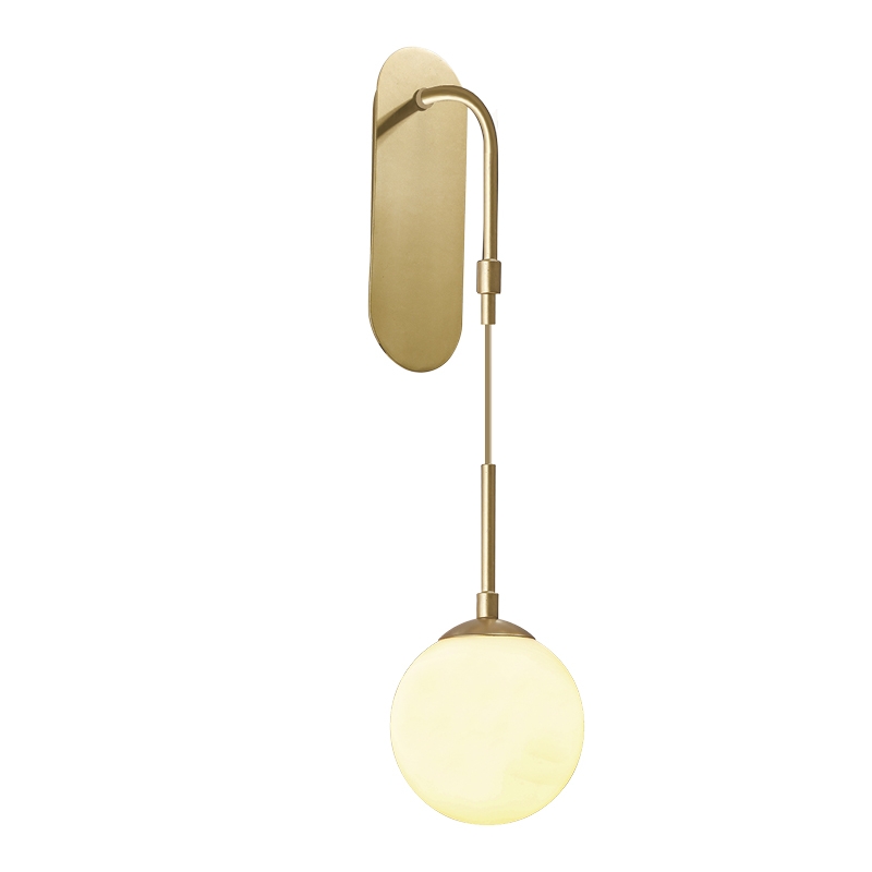 Arandela Starlux Nick Ouro e Globo Leitoso 1L G9 Canopla 230x100mm ZR079-GD