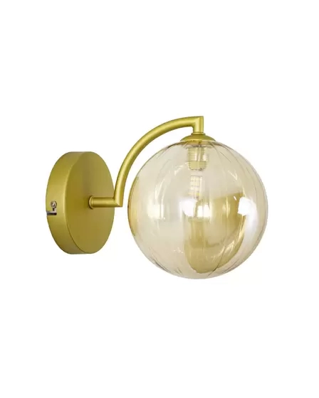 Arandela Starlux Tati 1L G9 Ouro Fosco e Globo Âmbar Ø150mm ZR060-AB