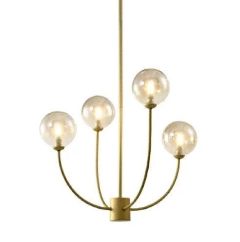 Pendente Starlux Grape Ouro Fosco e Globos Âmbar 4L G9 Ø550x1250mm ZR113-AGD