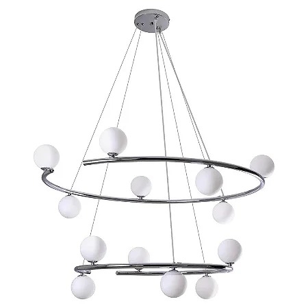 Pendente Starlux Grape Cromado e Globos Branco 13L G9 900x1250mm ZR114-CH