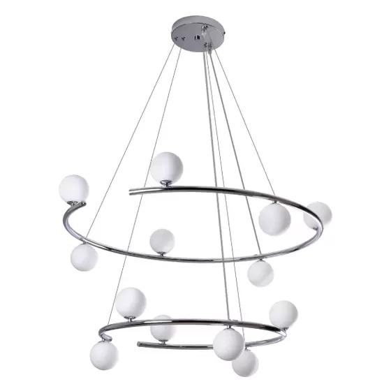 Pendente Starlux Grape Cromado e Globos Branco 13L G9 900x1250mm ZR114-CH