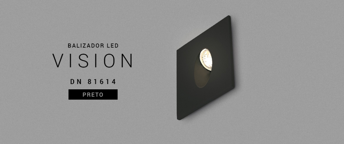 Balizador Opus Vision Preto 3 Watts IP65 3000K 80x80x51mm OPS 81614