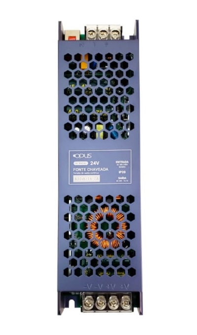 Fonte 24V Opus 360 Watts 15A IP20 Bivolt 228x62x31mm OPS 84042