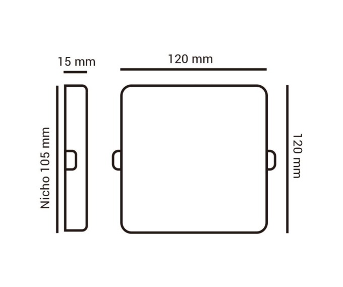 Painel Semi Embutido Opus 22 Watts 6500K 120° Bivolt 170x170x20mm Branco OPS 38162