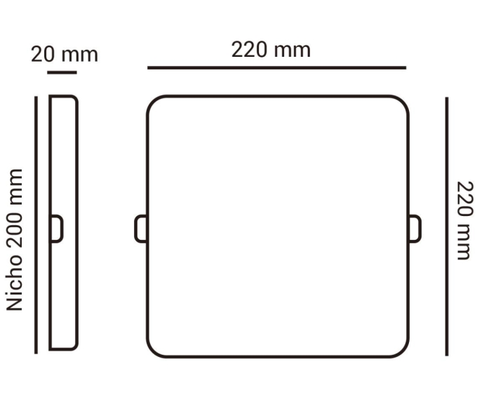 Painel Semi Embutido Opus 30 Watts 6500K 120° Bivolt 220x220x20mm Branco OPS 38179