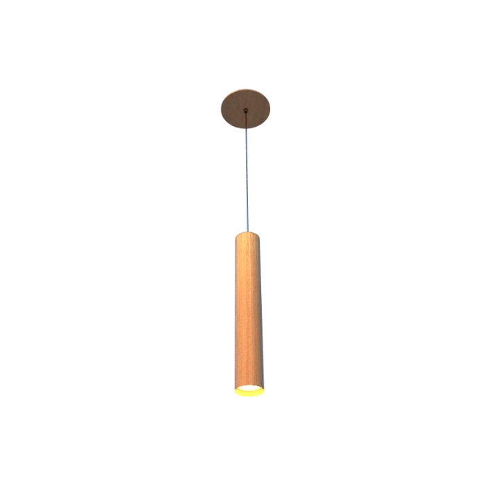 Pendente Fox Lustres Madeira Tubular Cilíndrico 1L GU10 Mini Dicróica Ø40x400mm 211