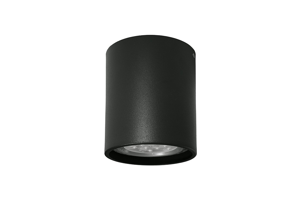 Spot Sobrepor Redondo Eisen Alumínio Preto 1L MR16 Dicróica Ø65x100mm EM250/1