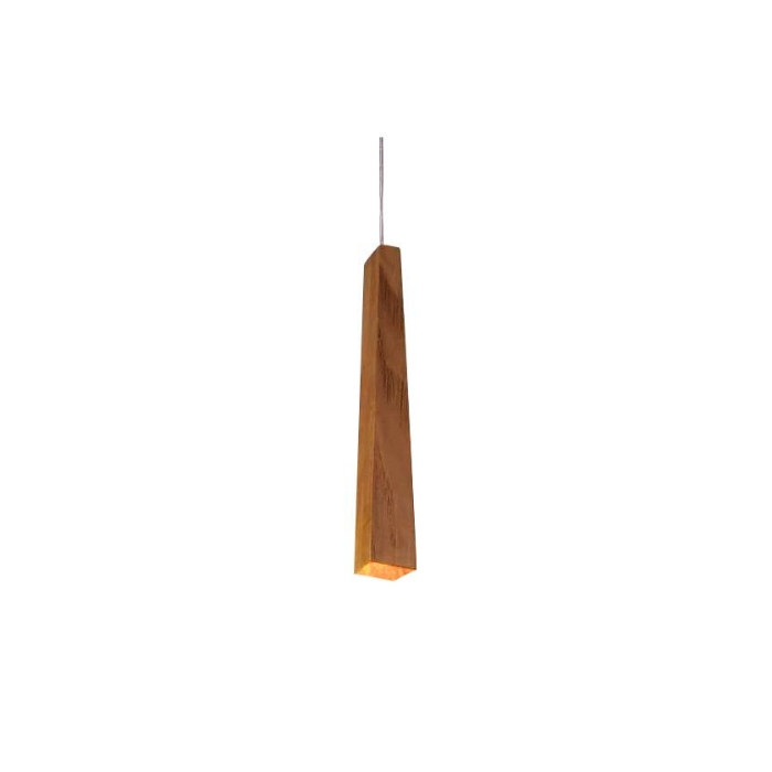 Pendente Fox Lustres Madeira Clean 1L GU10 Mini Dicróica Ø60x300mm 215