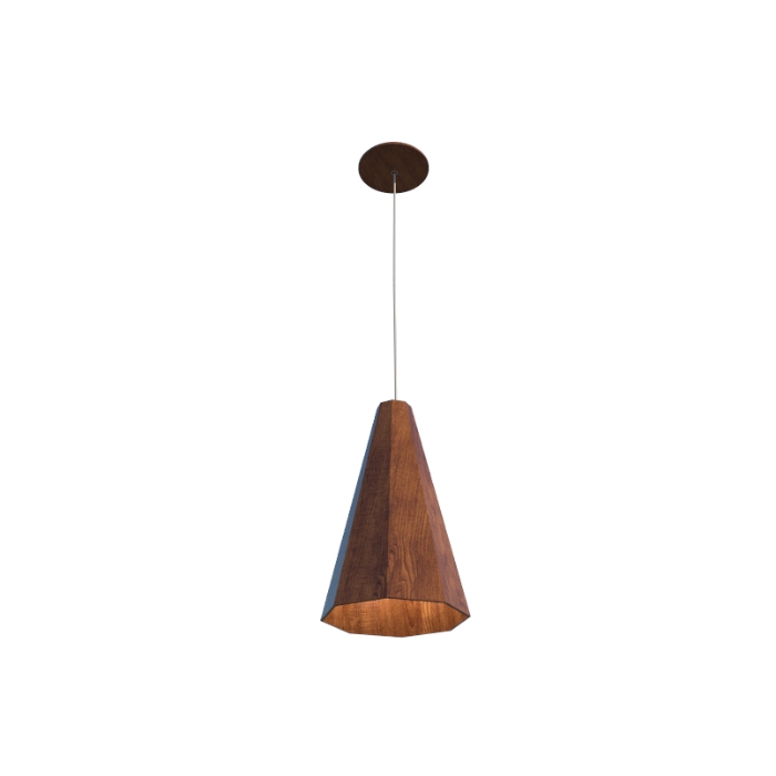 Pendente Fox Lustres Madeira Facetado 1L E27 Ø210x350mm 205