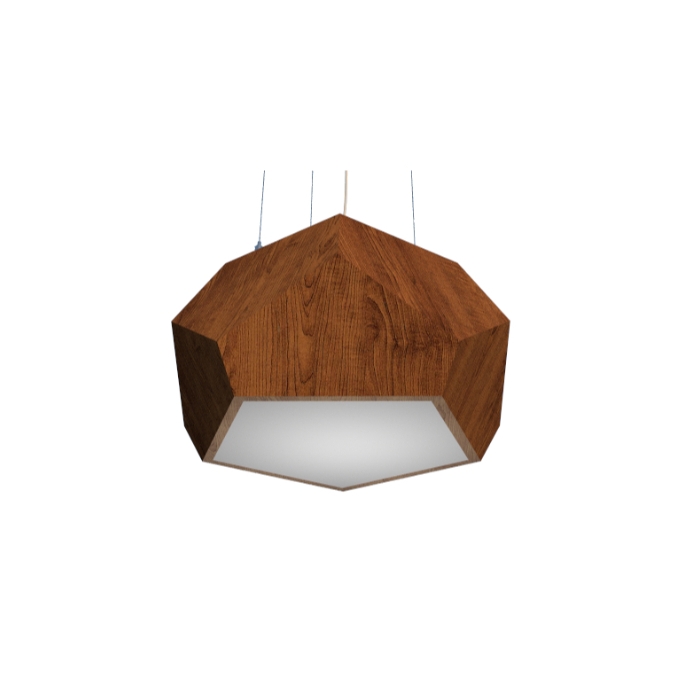 Pendente Fox Lustres Madeira Facetado 2L E27 Ø400x200mm 200