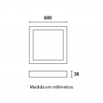 Painel Sobrepor Blumenau Backlight 45 watts 3000K 600x600x38mm Alumínio Bivolt 80873004