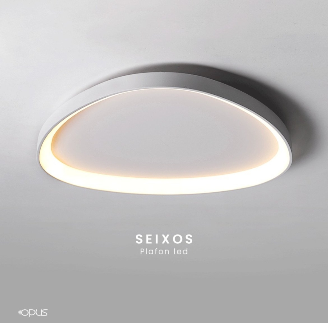 Plafon Opus Seixos Branco 33 watts 3000K Bivolt Ø520mm OPS 84073