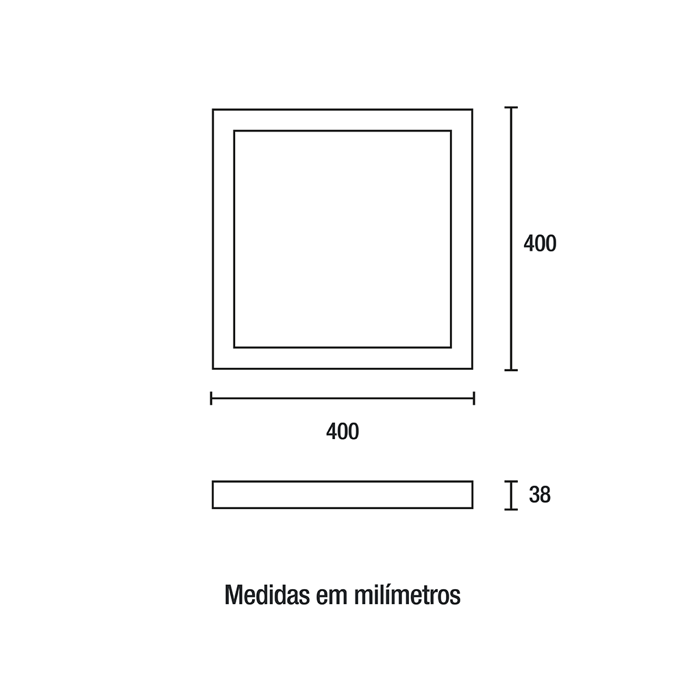 Painel Sobrepor Blumenau Backlight 32 watts 3000K 400x400x38mm Alumínio Bivolt 83893004