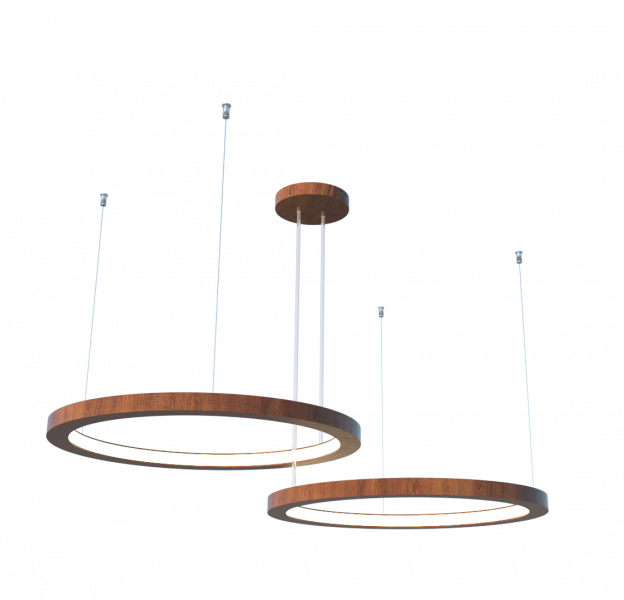 Pendente Fox Lustres Madeira Cilíndrico 46 watts 3000K Bivolt Ø900X40mm 1073