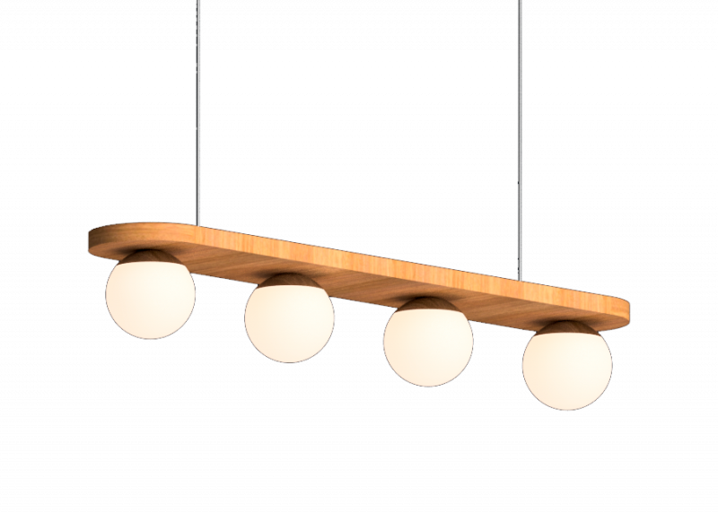 Pendente Fox Lustres Madeira Orb 4L G9 170x900x150mm 1000