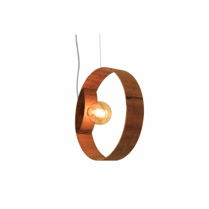 Pendente Fox Lustres Madeira Cilíndrico 1L E27 Ø350x90mm 3005