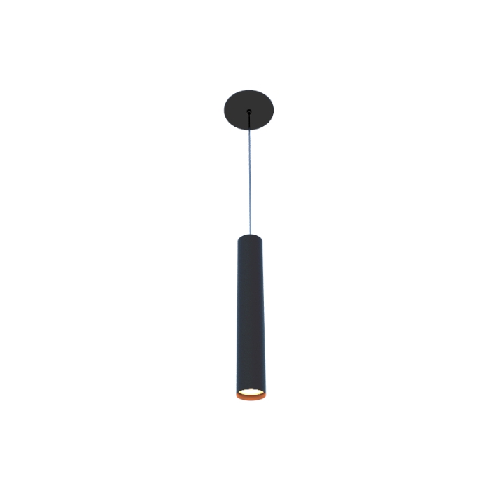Pendente Fox Lustres Madeira Tubular Cilíndrico 1L GU10 Mini Dicróica Ø40x600mm 213