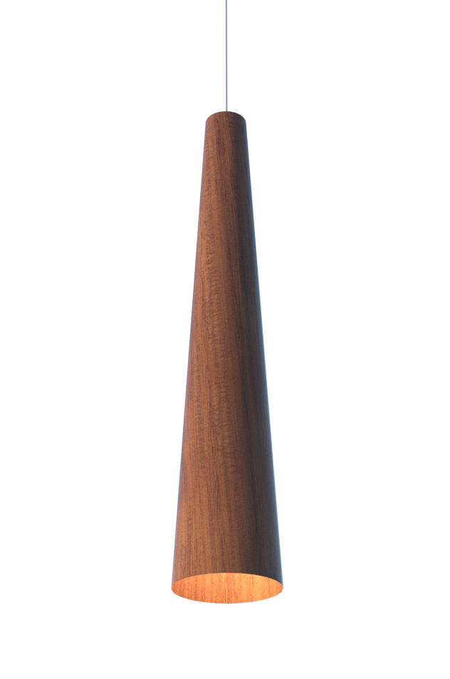 Pendente Fox Lustres Madeira Cônico 1L E27 Ø120X500mm 105