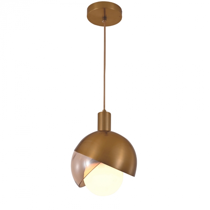 Pendente Sindora Metal Bronze e Vidro Conhaque 1L E27 200x200mm DCD04047