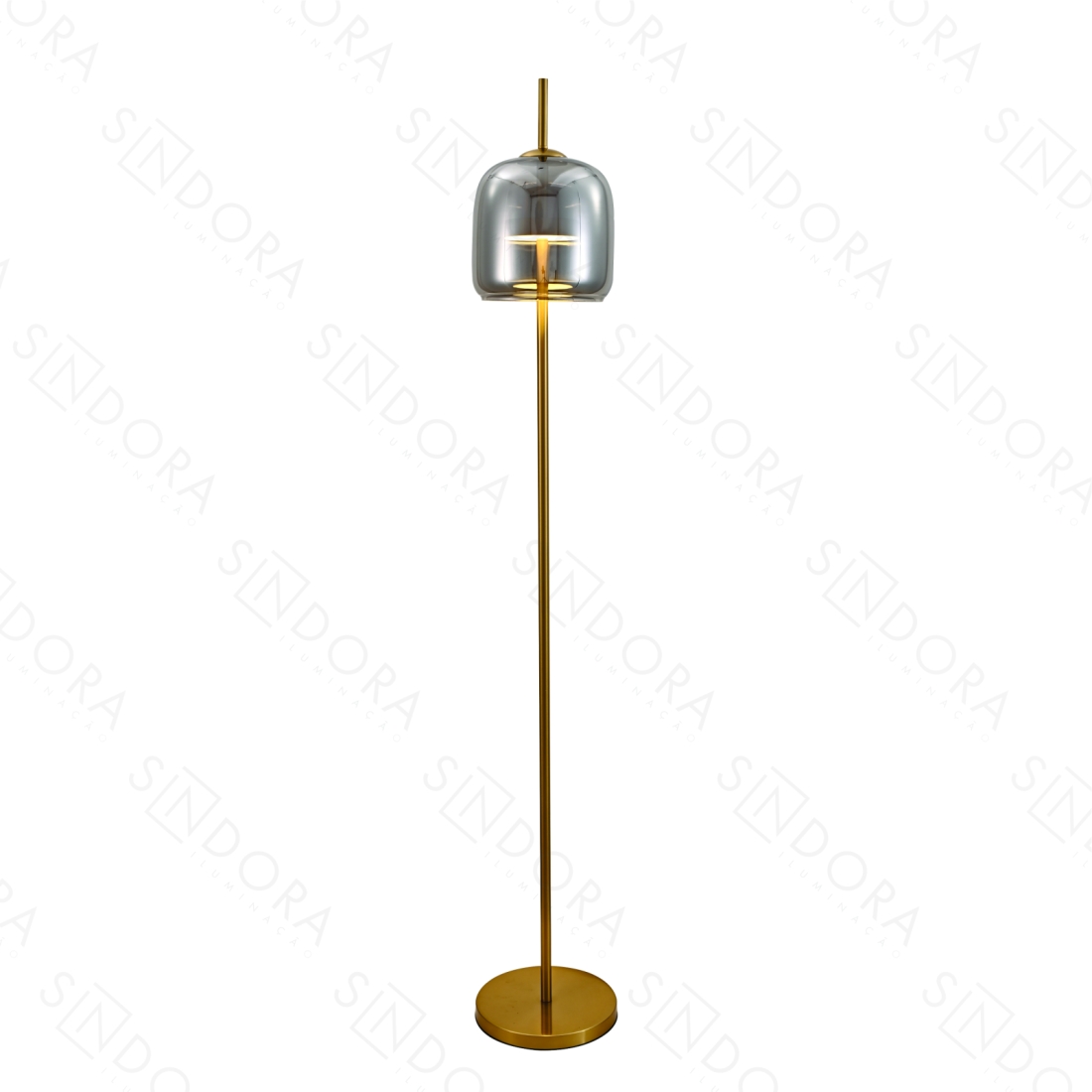 Coluna de Piso Sindora Metal Bronze e Vidro Fumê 12W 3000k Ø250x1550mm DCD04024