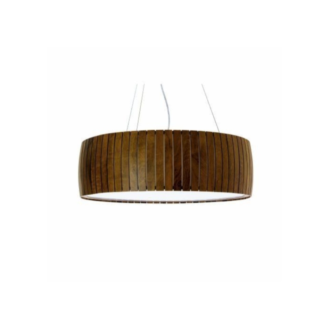Pendente Fox Lustres Madeira Cilíndrico 8L E27 Ø1000x220mm 3025