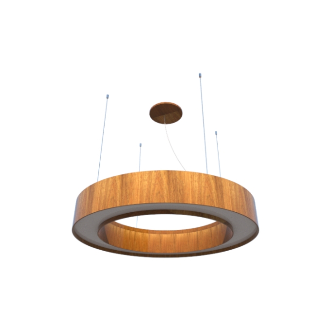 Pendente Fox Lustres Madeira Cilíndrico 6L E27 Ø800x150x100mm 3080
