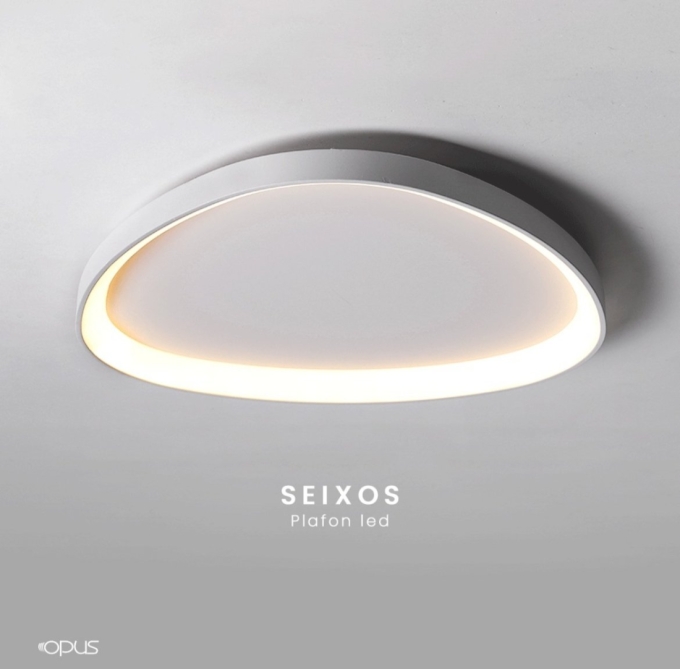 Plafon Opus Seixos Branco 45 watts 3000K Bivolt Ø620mm OPS 84080