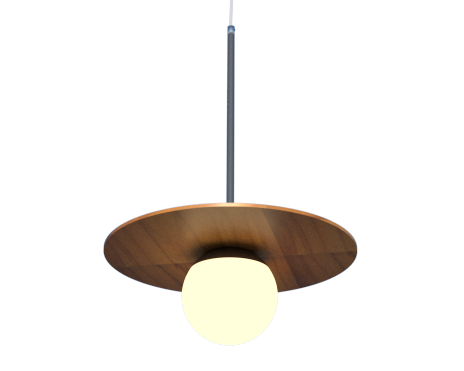 Pendente Fox Lustres Madeira Orb 1L G9  Ø500X500mm  1005