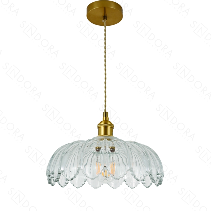 Pendente Sindora Metal Bronze e Vidro Transparente 1L E27 270x110mm DCD04039