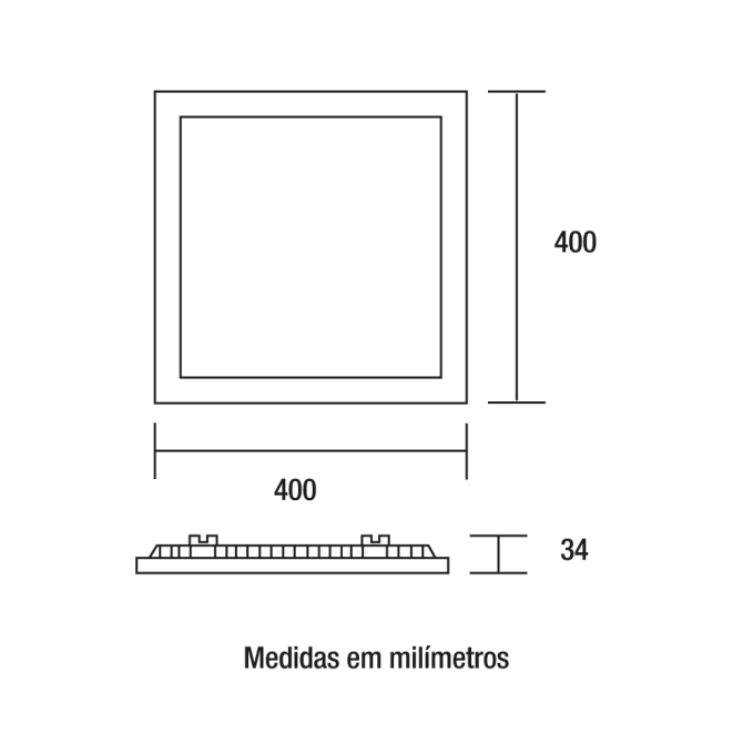 Painel Embutido Blumenau Backlight 32 watts 4100K 400x400x34mm Alumínio Bivolt 83494104