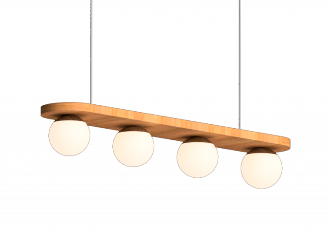 Pendente Fox Lustres Madeira Orb 4L G9 170x900x150mm 1000